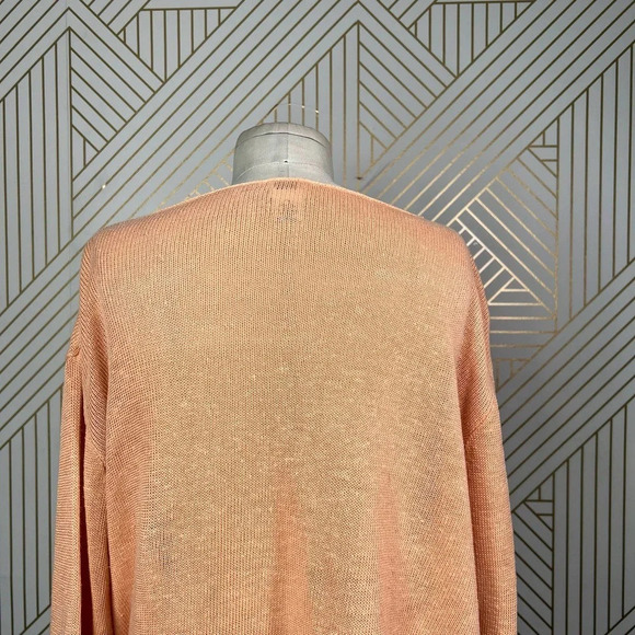 Eileen Fisher Vintage 100% Linen‎ Sweater in Orange Size US Large - Picture 8 of 11